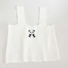 Cute Knitted Summer Women Crop Top Slim Casual Sleeveless Funny Embroidery Lady Tank Tops W144 210526