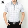 Sommar kortärmad pläd t-shirt med paket casual män affärsklänning bomull - plus storlek 2231 210706