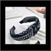 Headbands Jewelry Leaves Wide Knot Headband Bow Hairband Accessories Head Wrap Hair Bands For Women Party Gift Gwqhc