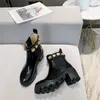 Women Chunky Heel Work Tooling Shoe fashion Western Crystal Boots Winter Snow Ankle Martin Boot with Rhinestone
