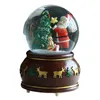 Home Decor Żywicy Rzemiosło Kreatywny Santa Crystal Ball Boże Narodzenie Prezent Muzyka Snowflake Ball Huśtawka