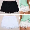 Verão feminino doce bonito crochê em camadas shorts de renda skorts calças curtas femininas