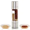 Stainless Steel Salt and Pepper Grinder Set 2 in 1 - Adjustable Ceramic Sea & 210712