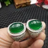 verde ágata anel de prata
