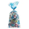 Weihnachtsdekorationen 50 stücke Merry Candy Bags Santa Claus Plastic Treat Bag Weihnachtsjahr Keks Geschenke Box Dekoration