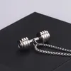 Mens Necklace Stainless Steel Dumbbell Pendant Fashion Chaine Necklaces Man Accessories Chain Around Neck Jewelry Sports memorabilia