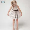 Flor laço meninas princesa vestido verão sem mangas crianças casamento vestidos de festa de aniversário para menina criança adolescentes crianças traje q0716