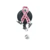 Fashion Nyckelringar Medicinska utdragbara korthållare Bröstcancermedvetenhet Pink Ribbon -ID Arbetsrulle för sjuksköterska Tillbehör1497359