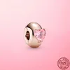 925 prata flamingo folha rosa flor charme cz grânulos de luxo caber pulseira de pandora para mulheres 925 presente de jóias