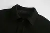 Женщина черная шерстяная рубашка куртка однобортное пальто Свободные негабаритные Eartwear Streetwear 210421