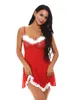 Womens 섹시한 세트 패션 섹시한 서스펜더 레이스 Nightdress 크리스마스 역할 재생 매력적인 드레스 S-2XL