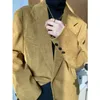 女性秋冬厚いビンテージデザイナーカジュアルレディースブレザーのアウトリー210608のためのファッションジンジャースーツのジャケット