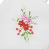 Vintage Pure Cotton White Lace Handkerchief Single Angle Flower Embroidery Ladies Napkin Household Tableware WH0088