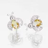 Dames Natuurlijke Garnet Topaz Insect 925 Silver Ear Studs 2021 Mode Oorbellen Dames Sieraden