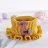 Children Warm Knitted Scarf Winter Cartoon Giraffe Ruffle Neck Warmer Baby Kids Outdoor Warm Windproof Girls Ring Snood Scarves