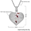 Hiphop koper kubieke zirkoon 18k gouden hart ketting sieraden set 60 cm ketens combinatie gewricht harten hangdiange diamant ijskettingen voor vrouwelijke mannen drop schip