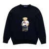 2022 New Plush Long-Sleeved Pullover Bear Polos 셔츠 티셔츠 만화 곰 느슨한 둥근 목 인쇄 곰