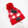 Winter Knitted Hats Luxurys Letter Pompon Beanies Plaid Fur Pom Skull Caps Boonet Women Girls L Outdoor Warm Crochet Hat Chunky Knit Cap Adhesive Label TikTok