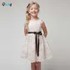 Flor laço meninas princesa vestido verão sem mangas crianças casamento vestidos de festa de aniversário para menina criança adolescentes crianças traje q0716