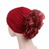 Beanie/Totenkopfkappen Damen Große Blume Stretch Schal Hut Damen Elegante Mode Haarschmuck Chemo Turban Bandanas Großhandel Delm22