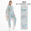 Ubrania treningowe Seamless Yogi Zestaw Kobiety Fitness Odzież Siłownia Zestaw Kobiet Sportswear High Waist Legginsy Sportowe Garnitury Długi Rękaw