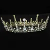 Vintage Crystal Queen King Tiara Crown Bridal Baroque Diadeem voor Vrouwen Pageant Prom Headpiece Wedding Head Sieraden Accessoires X0625