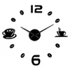 Настенные часы кофе кружка художественный магазин DIY гигантские часы кафе дома наклейки декоративные большие руки безраскаренные большие часы