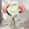 Home Decorative Fake Blumen Simulation Seide Hortensien zwei Blattbraut Hand Holding Bouquet Hochzeitsführer blühen künstliche Blumen