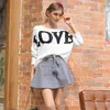 Mode Love Impression Pull pour femmes High Street Casual O-Cou Batwing Manches Tricoté Top Jumper Sweet Pull Pull 210412