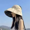 2022 1PC Summer double-layer fisherman hat female empty top sunscreen outdoor UV protection foldable sunshade cap G220311