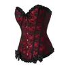 Bustiers & Corsets Sexy Overbust And Lace Up Vintage Floral Bow Corset Lingerie Top Plus Size Corselet For Women Burlesque Costum243g