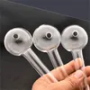 5 cm balle 8 pouces de longueur en verre tuyau en verre transparent transparent du brûleur d'huile en verre transparent Adaptateur à ongles à tube en verre épais