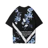 Summer Orchid V Fire Print Short Sleeve Shirt Par Casual Hip Hop Harajuku Large Cotton Rock T-shirt Male Tee Men 210716