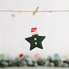 شجرة عيد الميلاد زخرفة شنقا النجوم المعلقات مع محبوك سانتا قبعة الاطفال هدية للديكور حزب المنزل