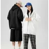Y2K Boy Hoodie Moda Fermuar Kore Tarzı Uzun Kollu Çift Tişörtü Beyaz Sonbahar Kıyafetler Kawaii Giysileri 211013