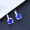 Pedra Strass Branco Vermelho Quadrado Cristal Gota Dangle Brincos Para Mulheres Declaração Casamento Jóias Presentes