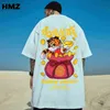 HMZヒップホップTシャツメンズ2022ストリートウェアプリント中国風Tシャツ原宿夏トップスティー半袖コットンルーズTシャツG220223