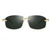 Designer-Sonnenbrillen, neue randlose Herren-Fahrerbrille mit braunem/schwarzem Rahmen, UV400, im Lieferumfang enthalten
