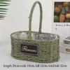 Decorative Flowers & Wreaths Flone Hight Quality Gift Straw Flower Basket Vase Home Decor Holiday Wedding With Hand Pot