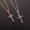 Pendants Personality Cross Pendant Necklace Fill Crystal Tassel Necklaces Gold & Sier Plated Long Chain Women Fashion Part