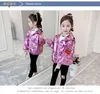 Filles lumineux lettre manteau printemps coréen mode enfants veste à capuche et automne jeunesse coupe-vent haut pour fille 211204