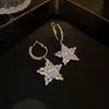 Dangle Earrings & Chandelier Shiny Cubic Zirconia Star For Women Fashion Bijoux Luxury Jewelry Crystal Circle Gifts