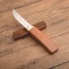 Top quality Straight Knife D2 Drop Point Mirror Polish Blade Rosewood Handle Fixed Blades Knives With Wood Sheath