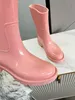 4S 최신 디자인 워터 부츠 여성 패션 부드러운 가죽 플랫 클래식 PVC 소재 부팅 레이디 캐주얼 가을 겨울 신발 2022 탑