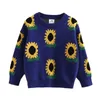 Baby Flower Sweater Autumn Winter Children's Clothing Toddler Kids Causal Pullover Long Sleeve Knitted Tops For Girls 210625