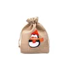 Linen Christmas drawstring Gift bag Jewelry Pouches bags mix color