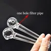 Pyrex 14cm clear Glass Oil Burner Pipe high quality transparent Great glass Tube Nail pipe for smoking with filter