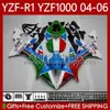 دراجة نارية للأطفال Yamaha YZF-R1 YZF R 1 1000 CC 2004-2006 Bodys 89no.19 YZF1000 YZF R1 1000CC YZFR1 04 05 06 YZF-1000 2004 2005 2006 OEM Fairing Kit