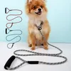 Dog Collars & Leashes Pet Leash Wearable Nylon Braid Traction Rope Adjustable Non-sticky Hair Belt