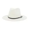 Panamas hommes casquettes solide ceinture bande papier été chapeaux de paille kaki blanc noir robe de mariée formelle en plein air plage été femmes chapeaux